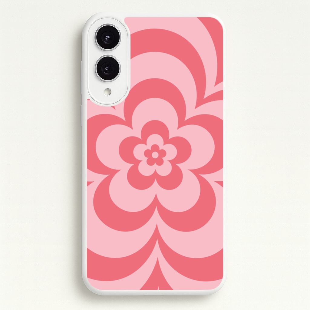 Pink Abstract Flower Pattern - Floral Phone Case for Galaxy S25 Edge