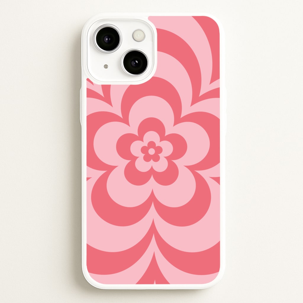 Pink Abstract Flower Pattern - Floral Phone Case for iPhone 13 Mini