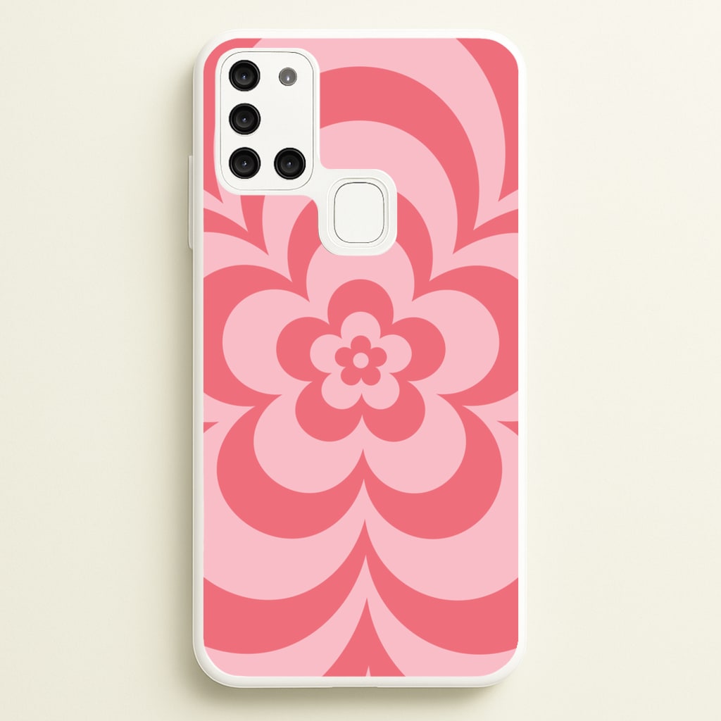 Pink Abstract Flower Pattern - Floral Phone Case for Galaxy A21s