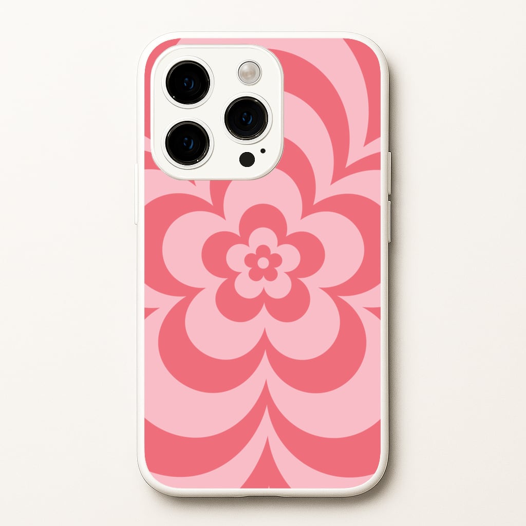 Pink Abstract Flower Pattern - Floral Phone Case for iPhone 15 Pro