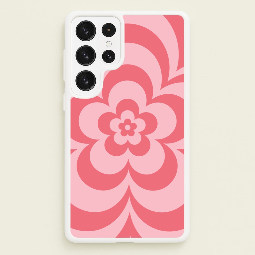 Pink Abstract Flower Pattern - Floral Phone Case for Galaxy S23 Ultra