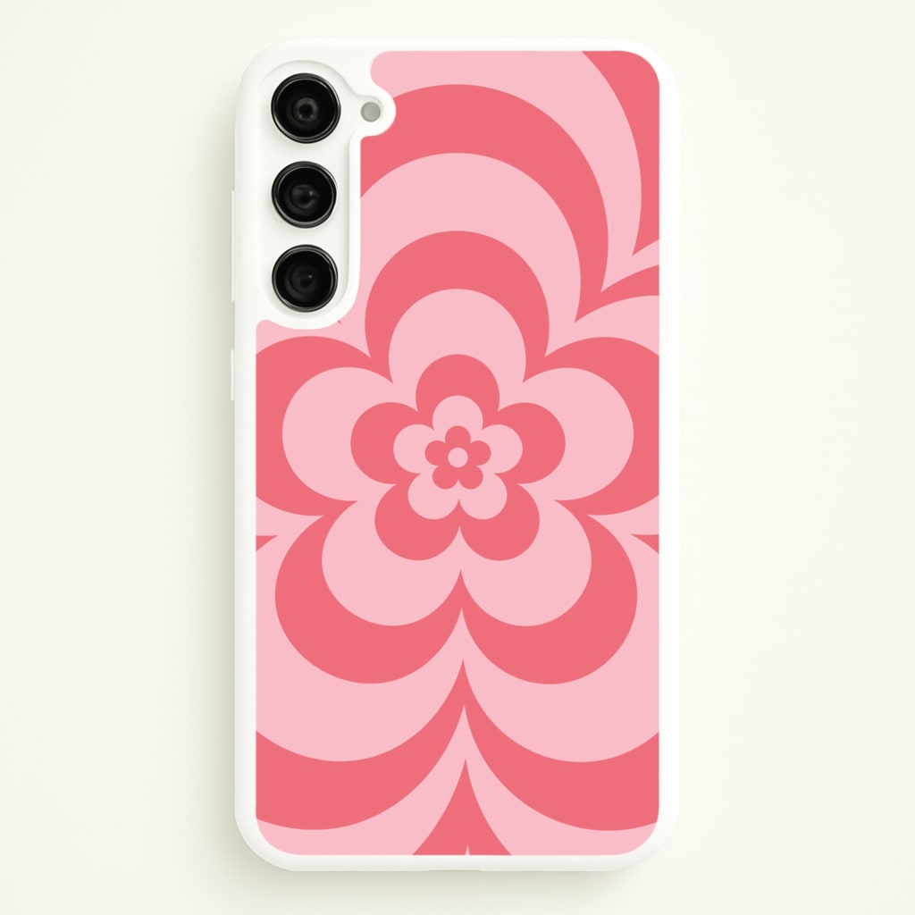 Pink Abstract Flower Pattern - Floral Phone Case for Galaxy S23
