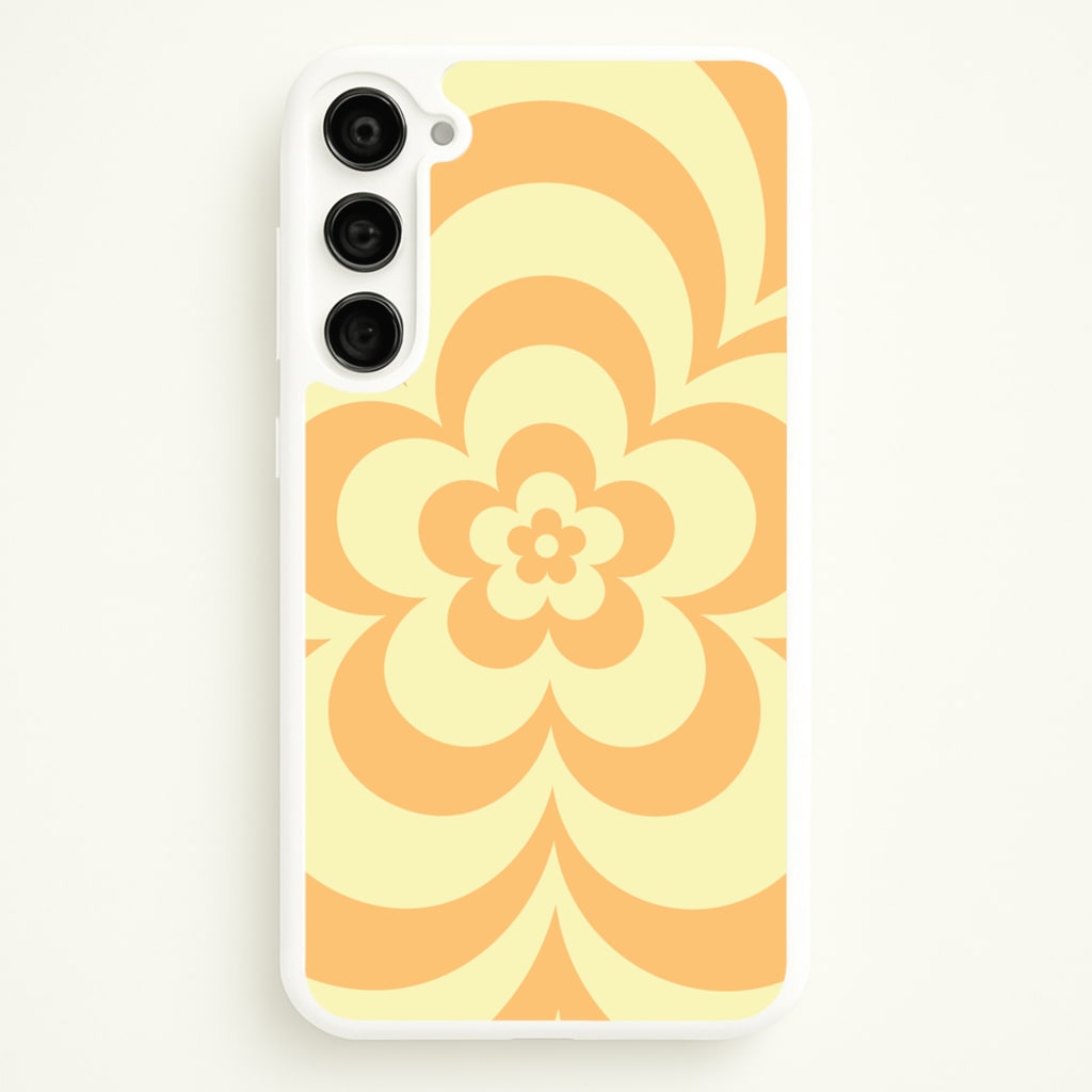 Yellow Abstract Flower Pattern - Floral Phone Case for Galaxy S23