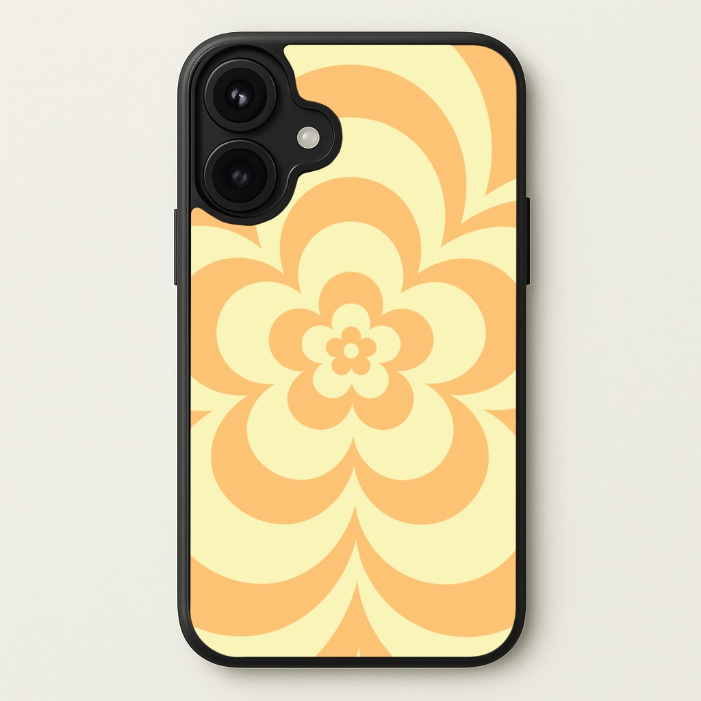 Yellow Abstract Flower Pattern Phone Case for iPhone 17