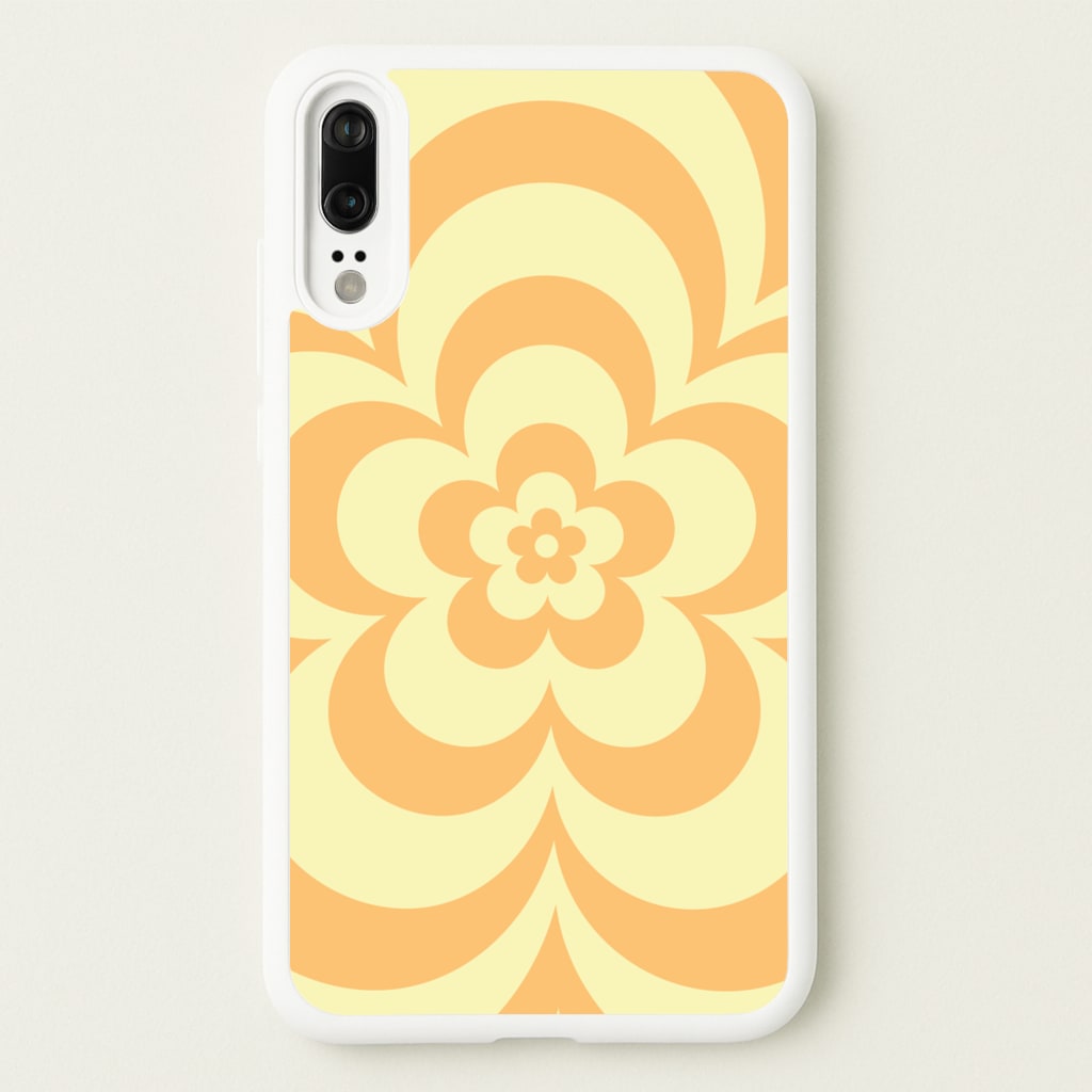 Yellow Abstract Flower Pattern - Floral Phone Case for Huawei P20