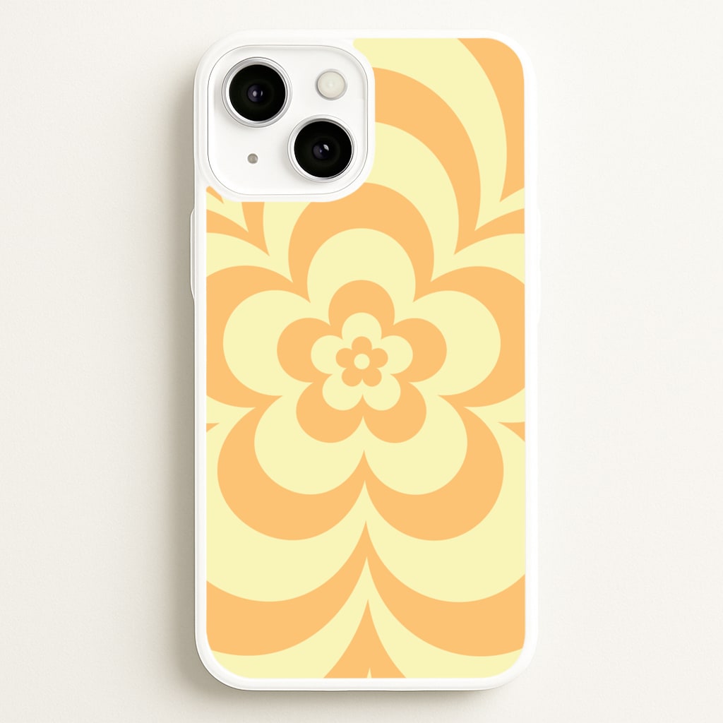 Yellow Abstract Flower Pattern - Floral Phone Case for iPhone 13 Mini