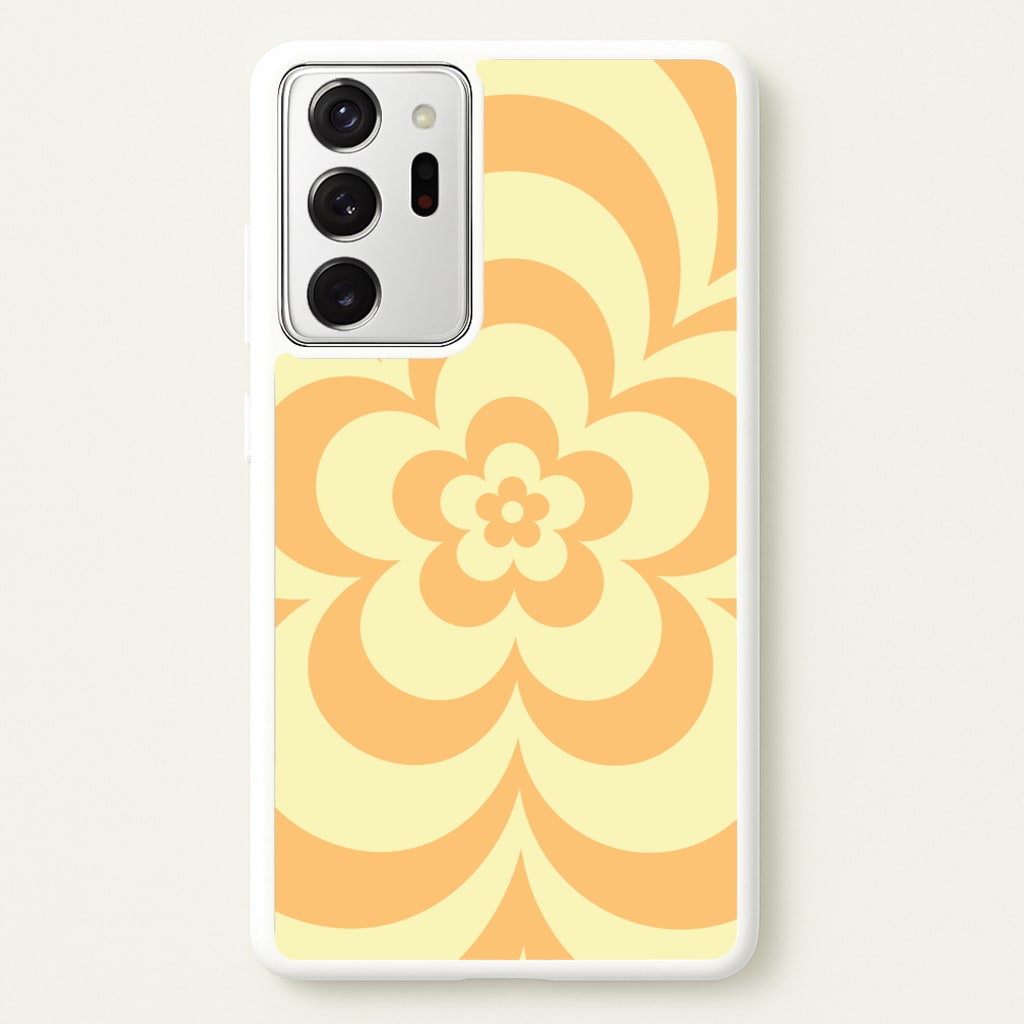 Yellow Abstract Flower Pattern - Floral Phone Case for Galaxy Note 20 Ultra