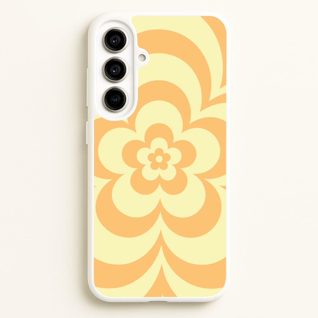 Yellow Abstract Flower Pattern - Floral Phone Case for Galaxy A56
