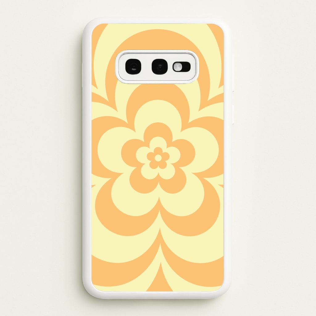 Yellow Abstract Flower Pattern - Floral Phone Case for Galaxy S10e