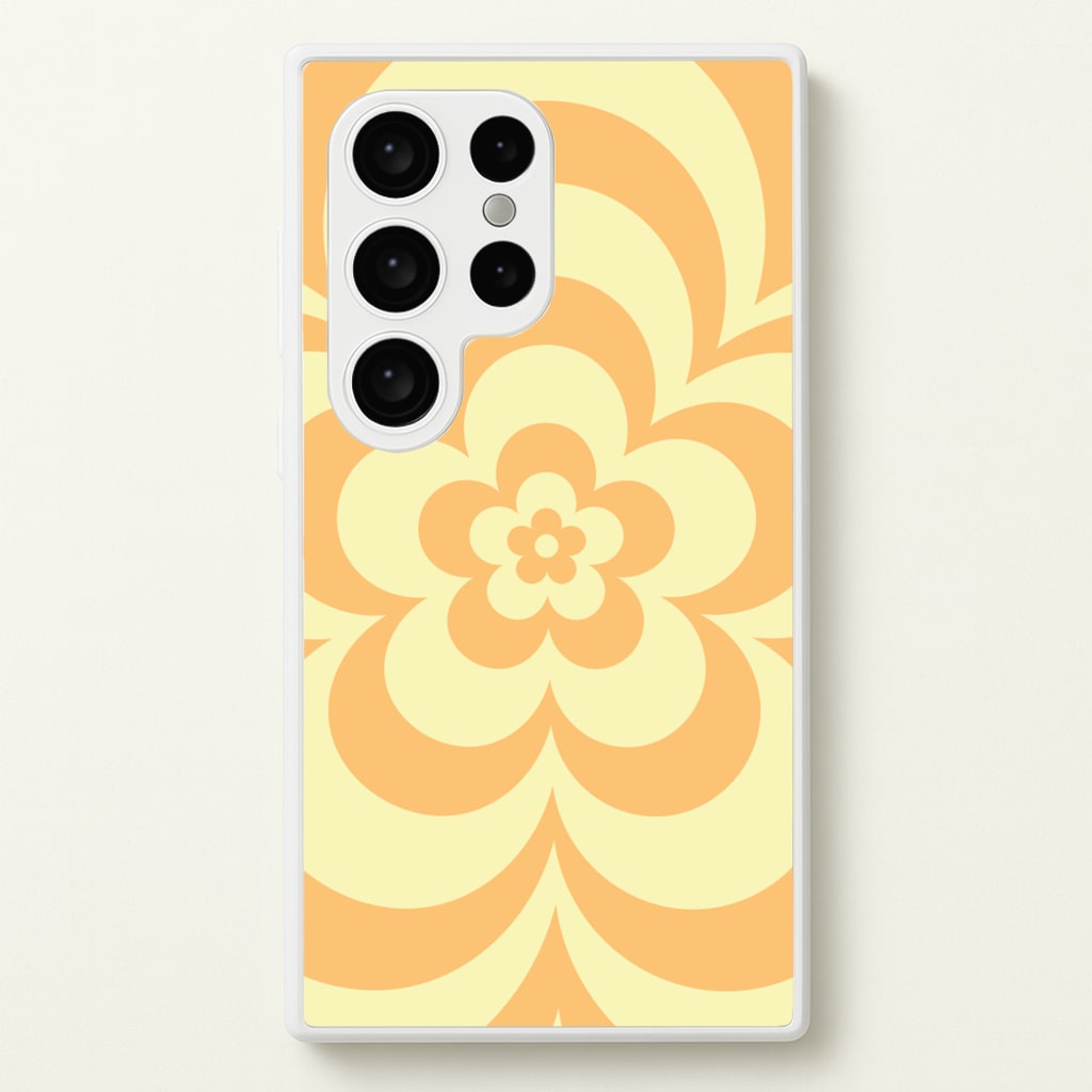 Yellow Abstract Flower Pattern - Floral Phone Case for Galaxy S24 Ultra