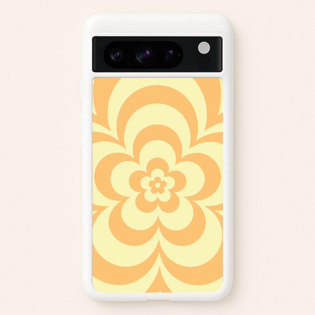 Yellow Abstract Flower Pattern - Floral Phone Case for Google Pixel 8 Pro