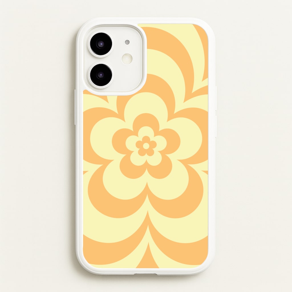 Yellow Abstract Flower Pattern - Floral Phone Case for iPhone 12 Mini