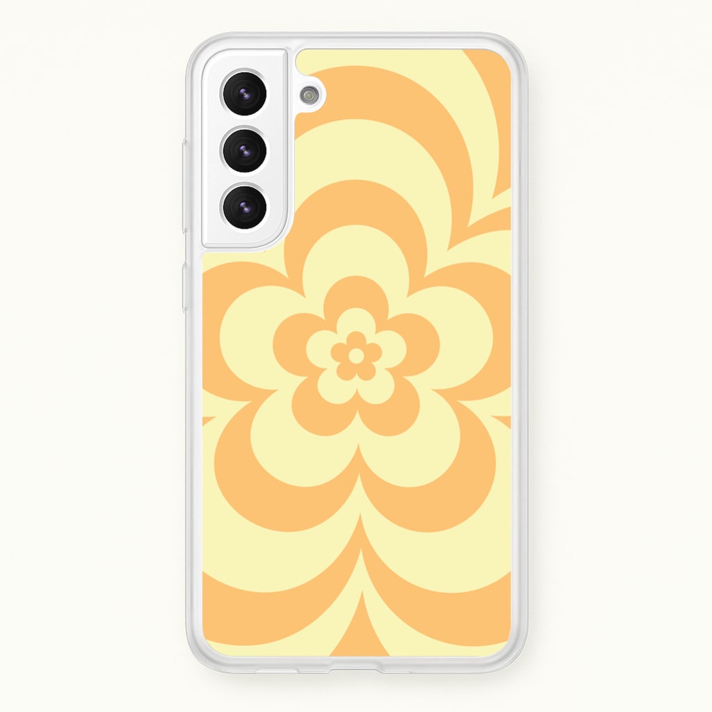 Yellow Abstract Flower Pattern - Floral Phone Case for Galaxy S22 Plus