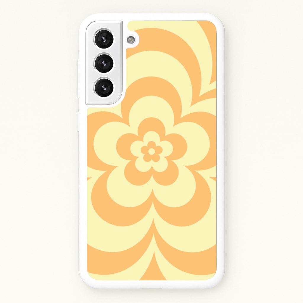 Yellow Abstract Flower Pattern - Floral Phone Case for Galaxy S22