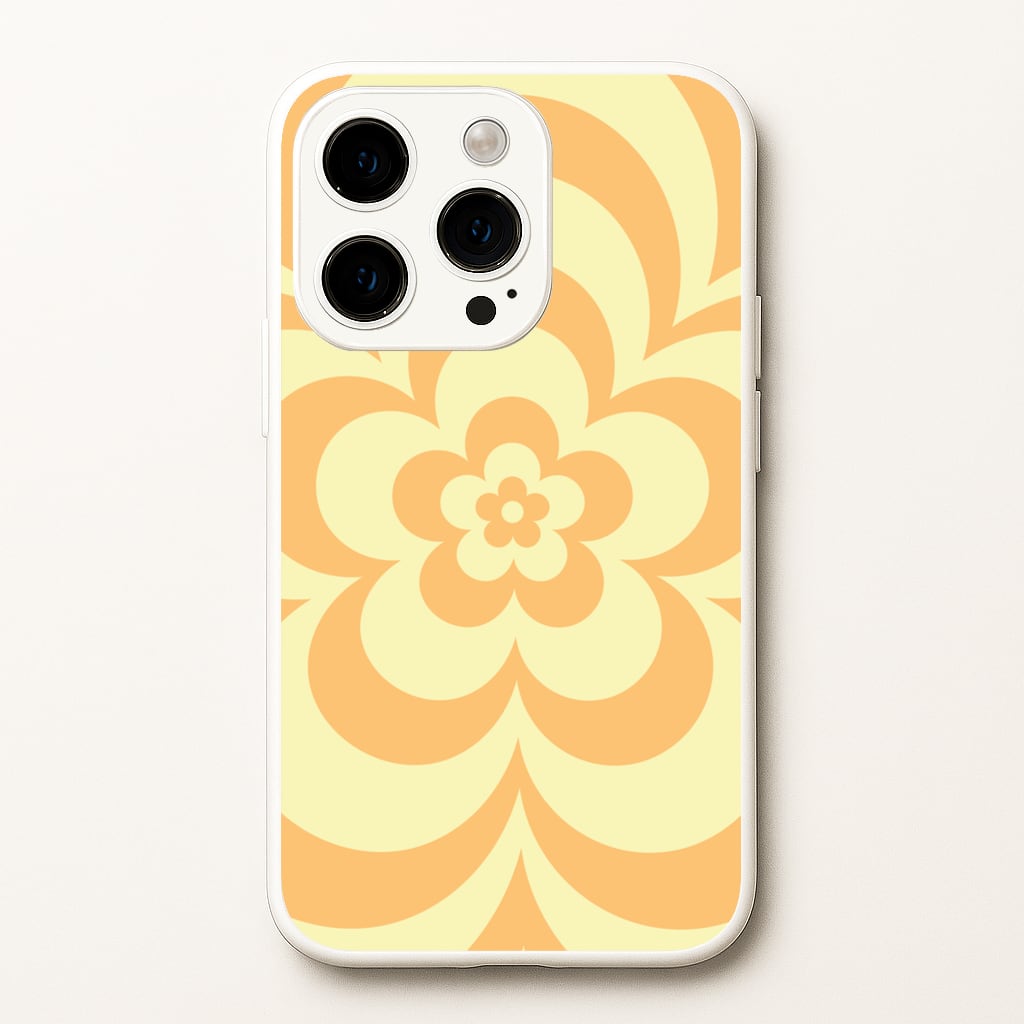 Yellow Abstract Flower Pattern - Floral Phone Case for iPhone 15 Pro