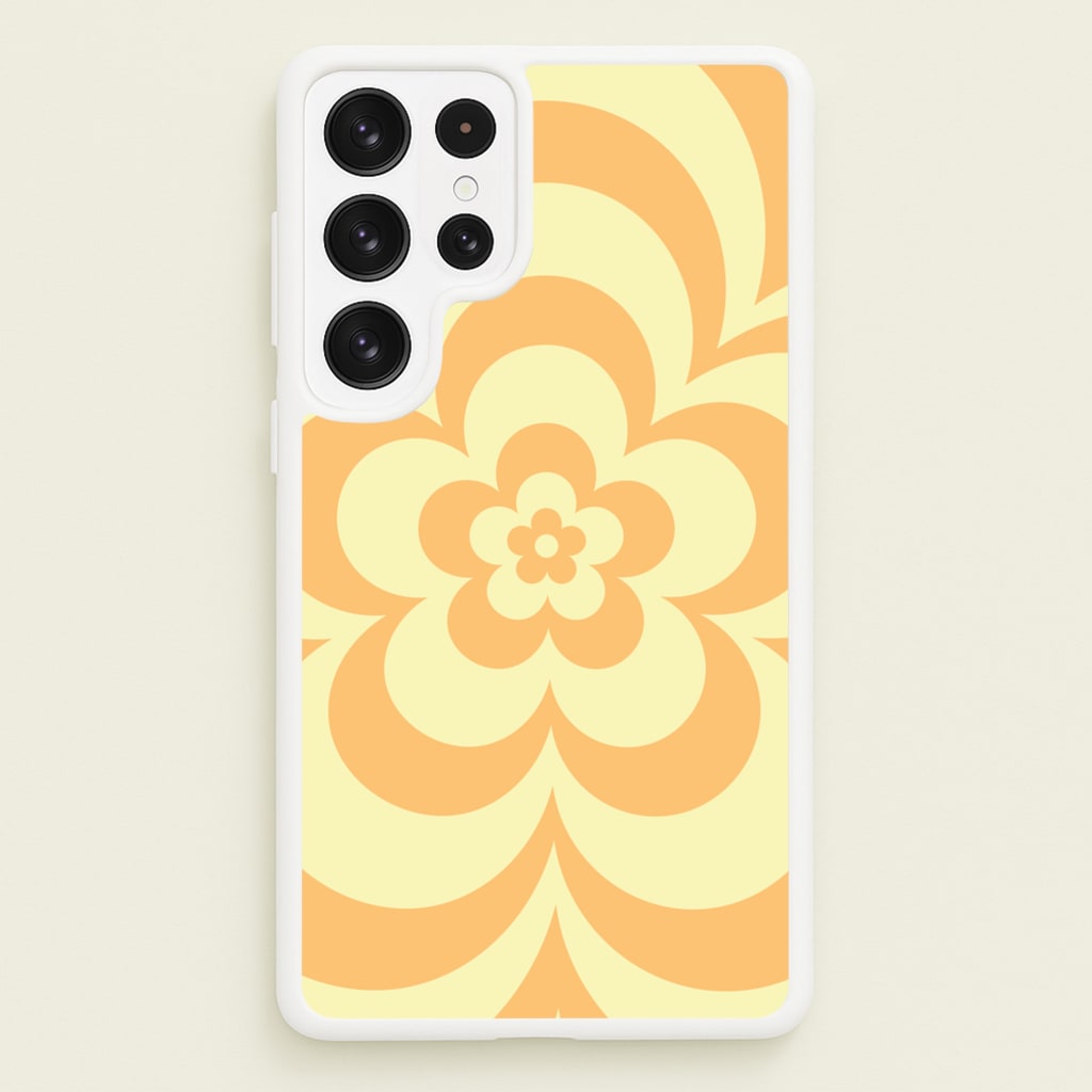 Yellow Abstract Flower Pattern - Floral Phone Case for Galaxy S23 Ultra