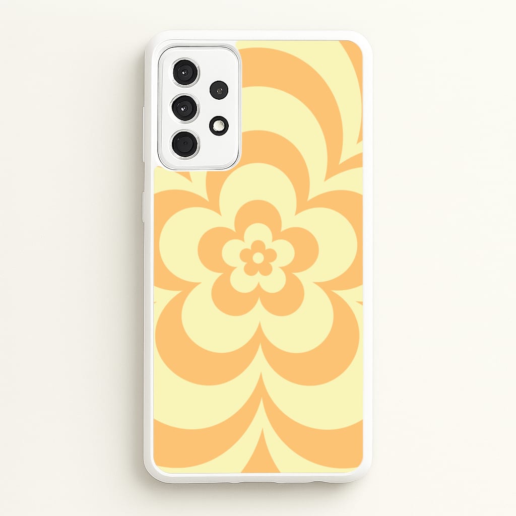 Yellow Abstract Flower Pattern - Floral Phone Case for Galaxy A52 / A52s