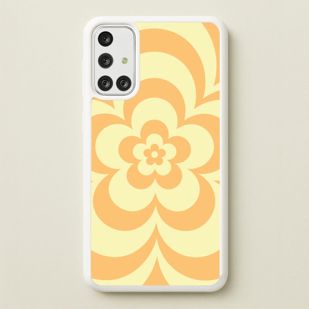 Yellow Abstract Flower Pattern - Floral Phone Case for Galaxy A71
