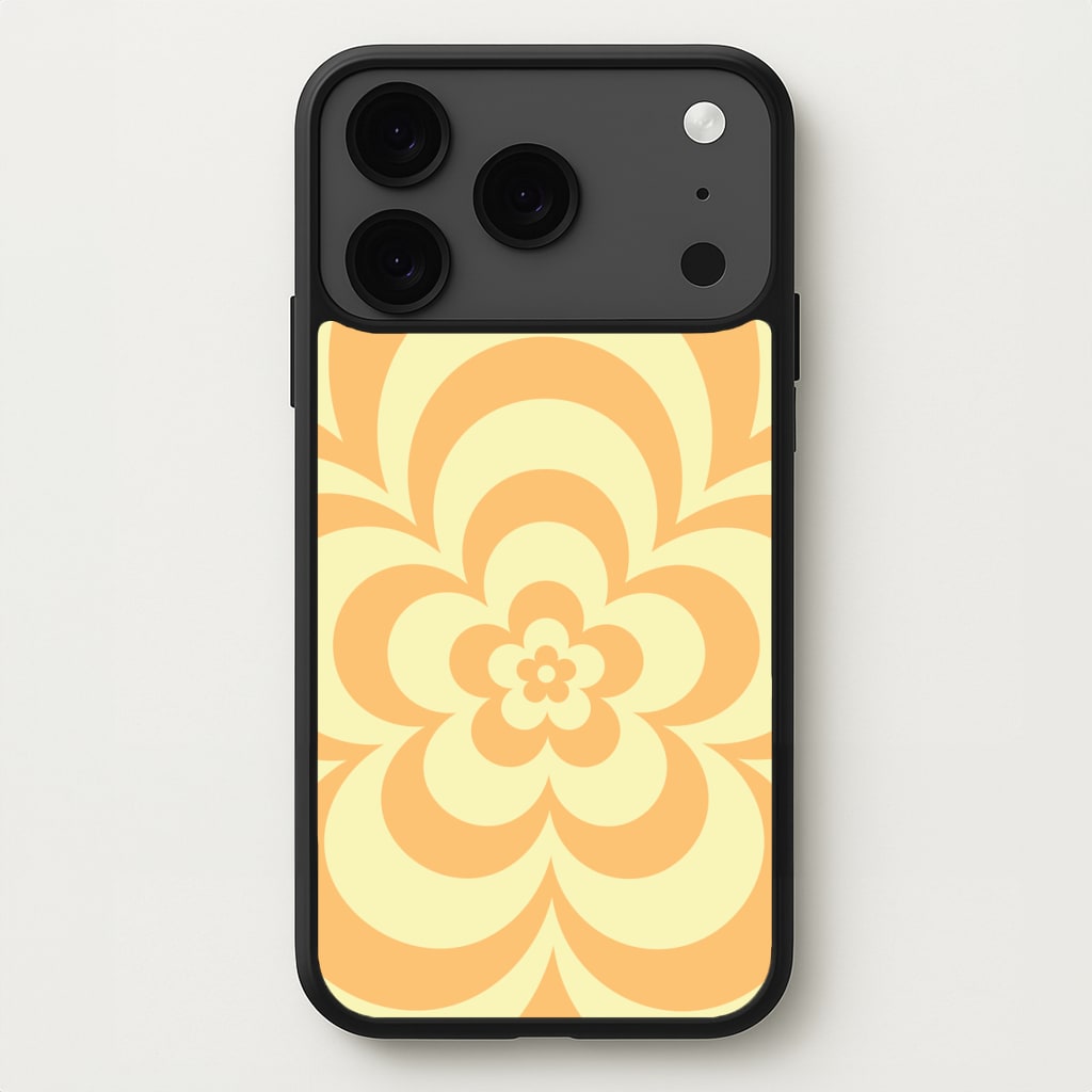 Yellow Abstract Flower Pattern Phone Case for iPhone 17 Pro Max