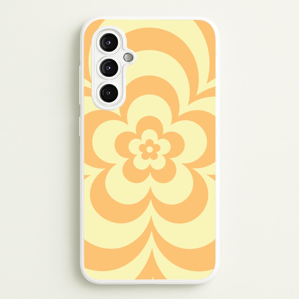 Yellow Abstract Flower Pattern - Floral Phone Case for Galaxy A14