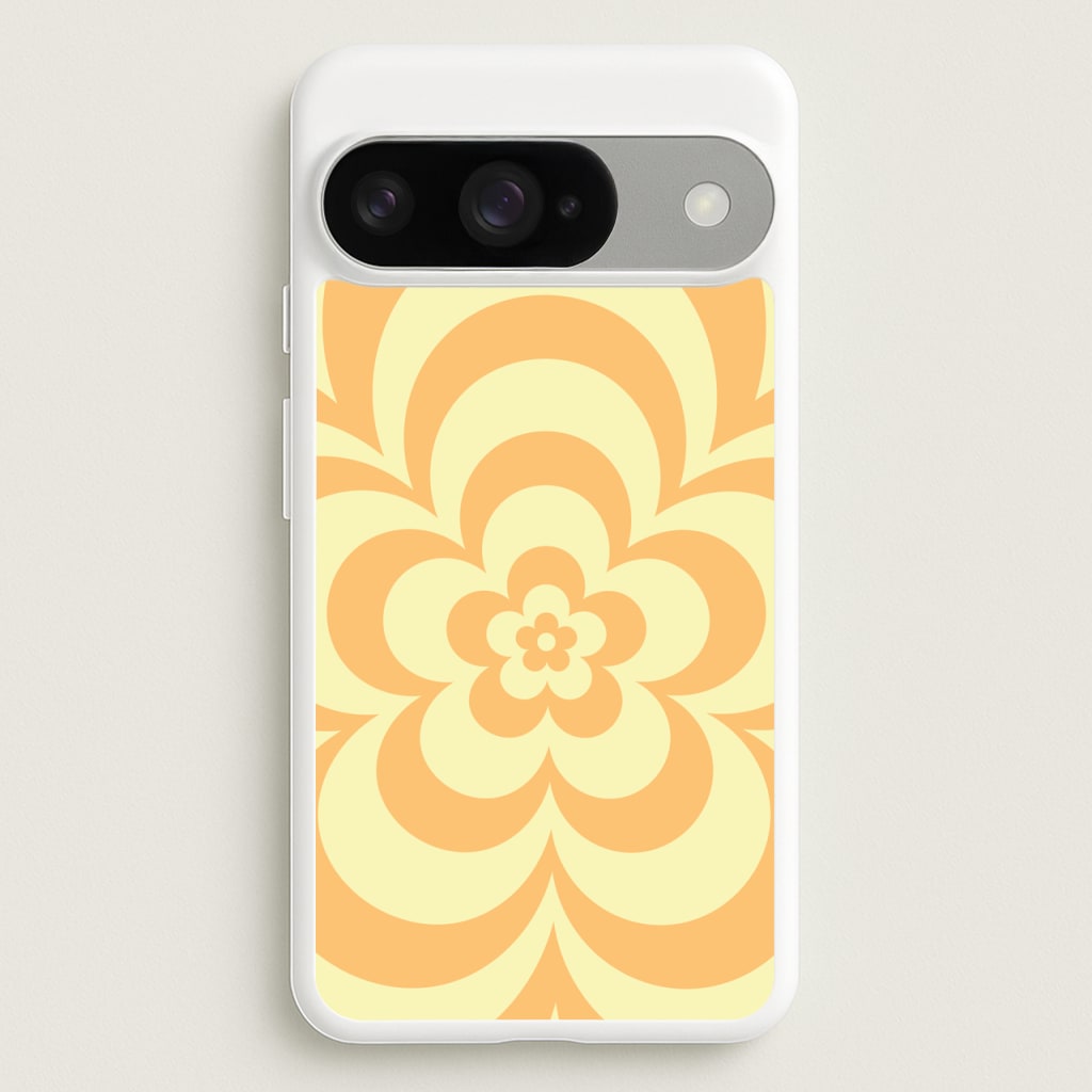 Yellow Abstract Flower Pattern Phone Case for Google Pixel 10 / 10 Pro