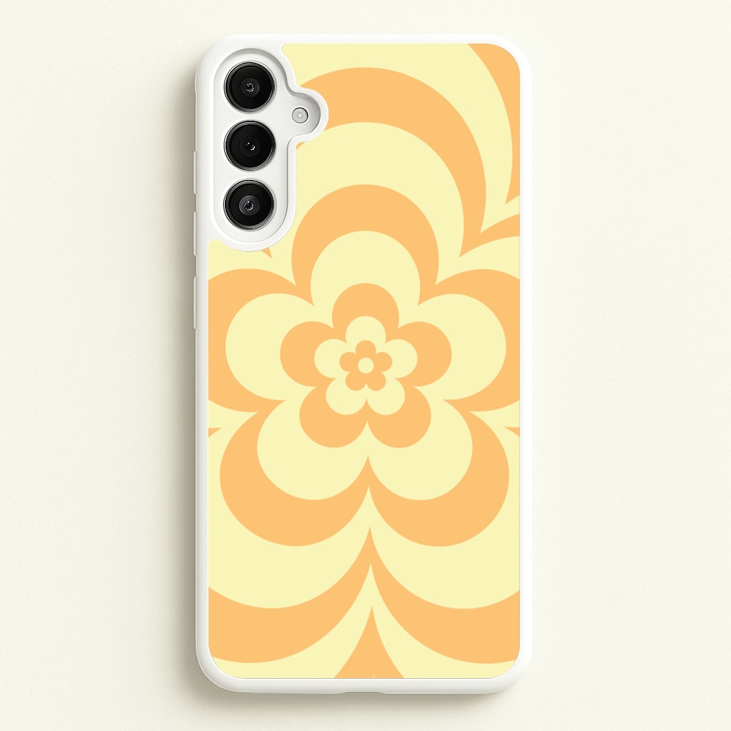 Yellow Abstract Flower Pattern - Floral Phone Case for Galaxy A34