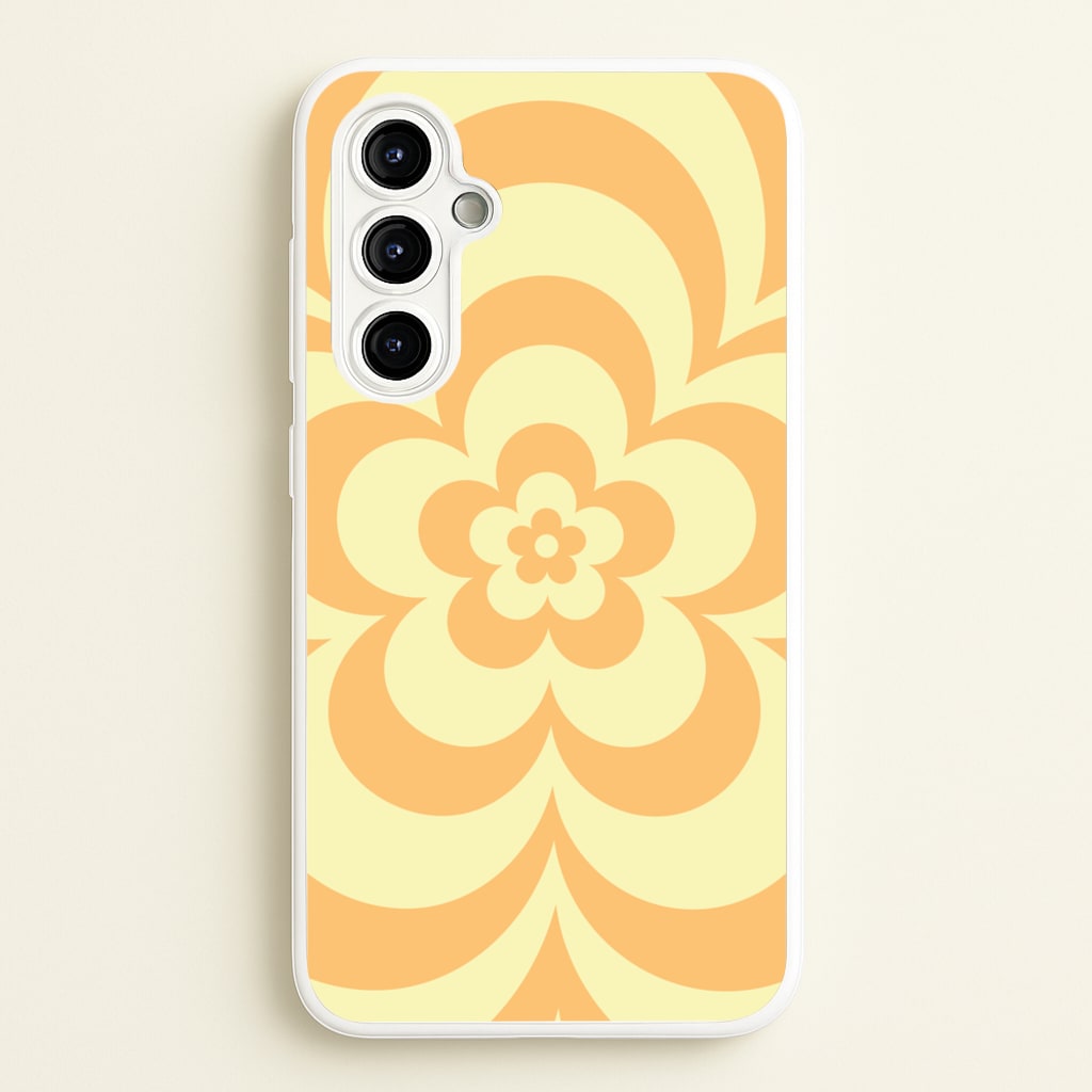 Yellow Abstract Flower Pattern - Floral Phone Case for Galaxy A54