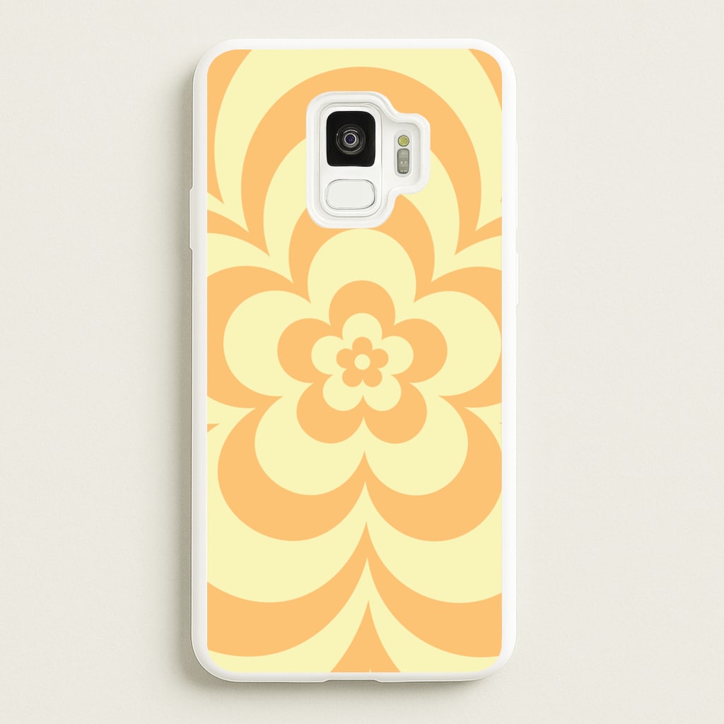 Yellow Abstract Flower Pattern - Floral Phone Case for Galaxy S9