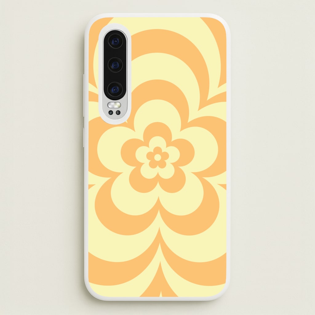Yellow Abstract Flower Pattern - Floral Phone Case for Huawei P30