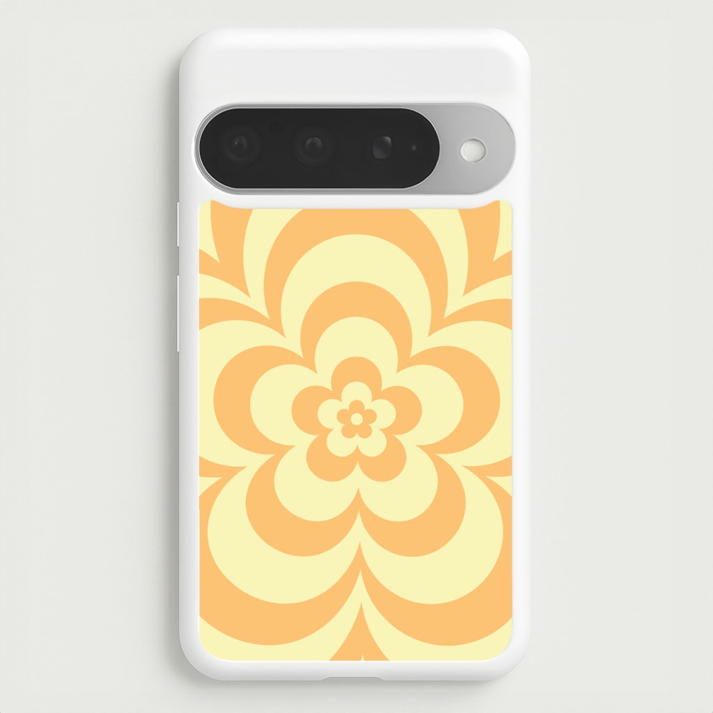 Yellow Abstract Flower Pattern Phone Case for Google Pixel 10 Pro XL