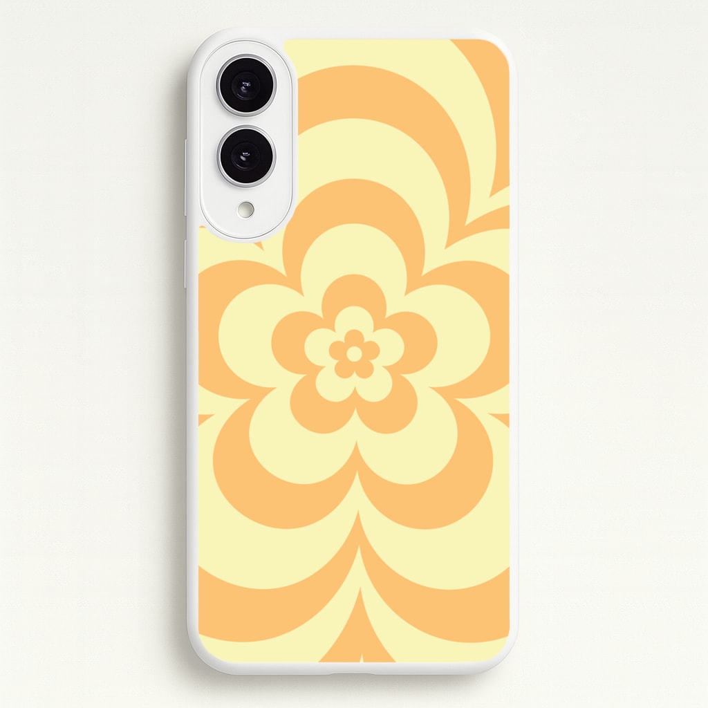 Yellow Abstract Flower Pattern - Floral Phone Case for Galaxy S25 Edge