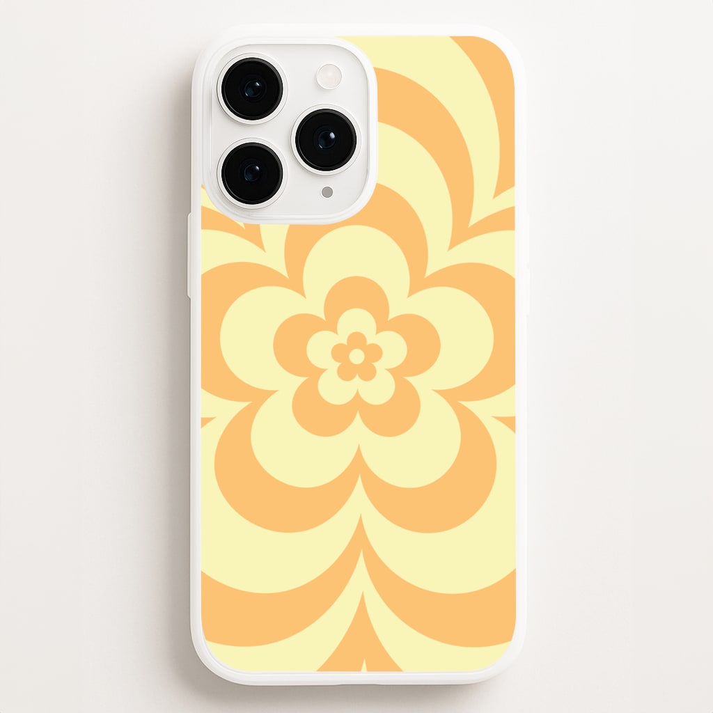 Yellow Abstract Flower Pattern - Floral Phone Case for iPhone 11 Pro Max