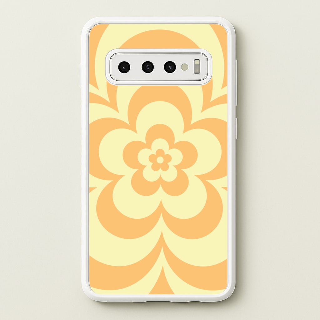 Yellow Abstract Flower Pattern - Floral Phone Case for Galaxy S10