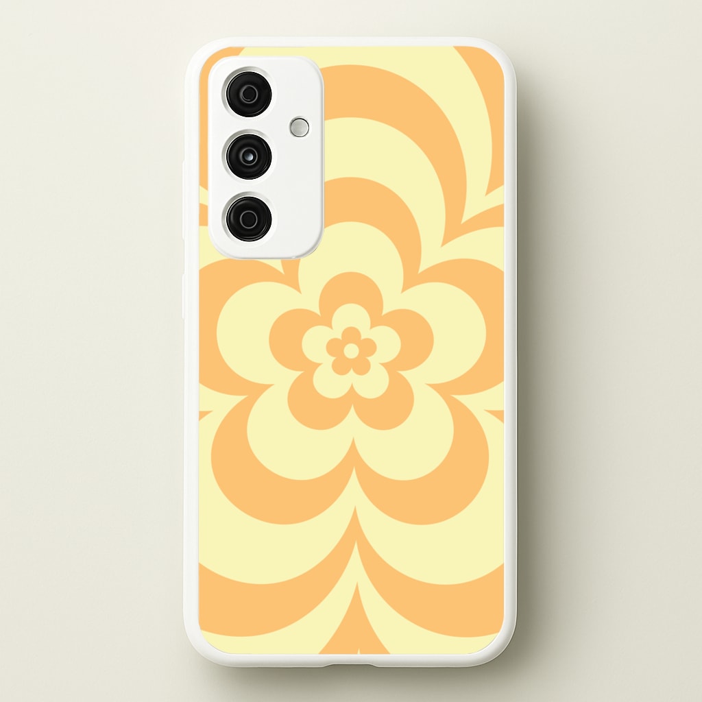 Yellow Abstract Flower Pattern - Floral Phone Case for Galaxy A35