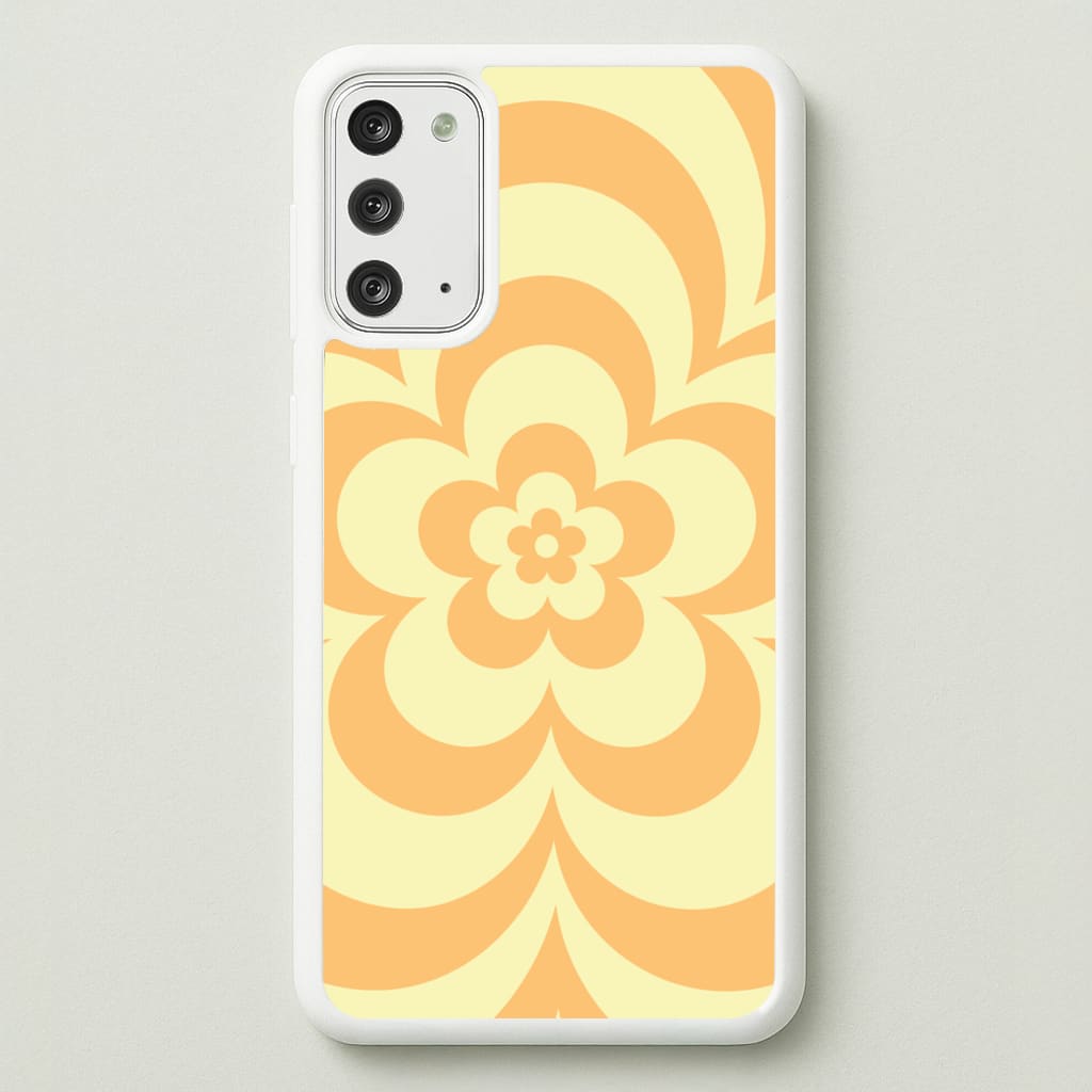 Yellow Abstract Flower Pattern - Floral Phone Case for Galaxy Note 20