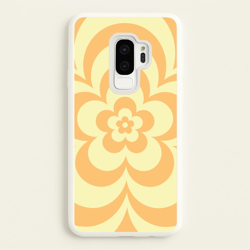 Yellow Abstract Flower Pattern - Floral Phone Case for Galaxy S9 Plus