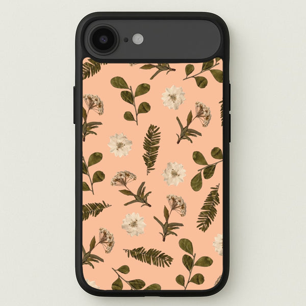 Leaves And Pressed Flowers Peach Pattern Phone Case for iPhone 17 Air
