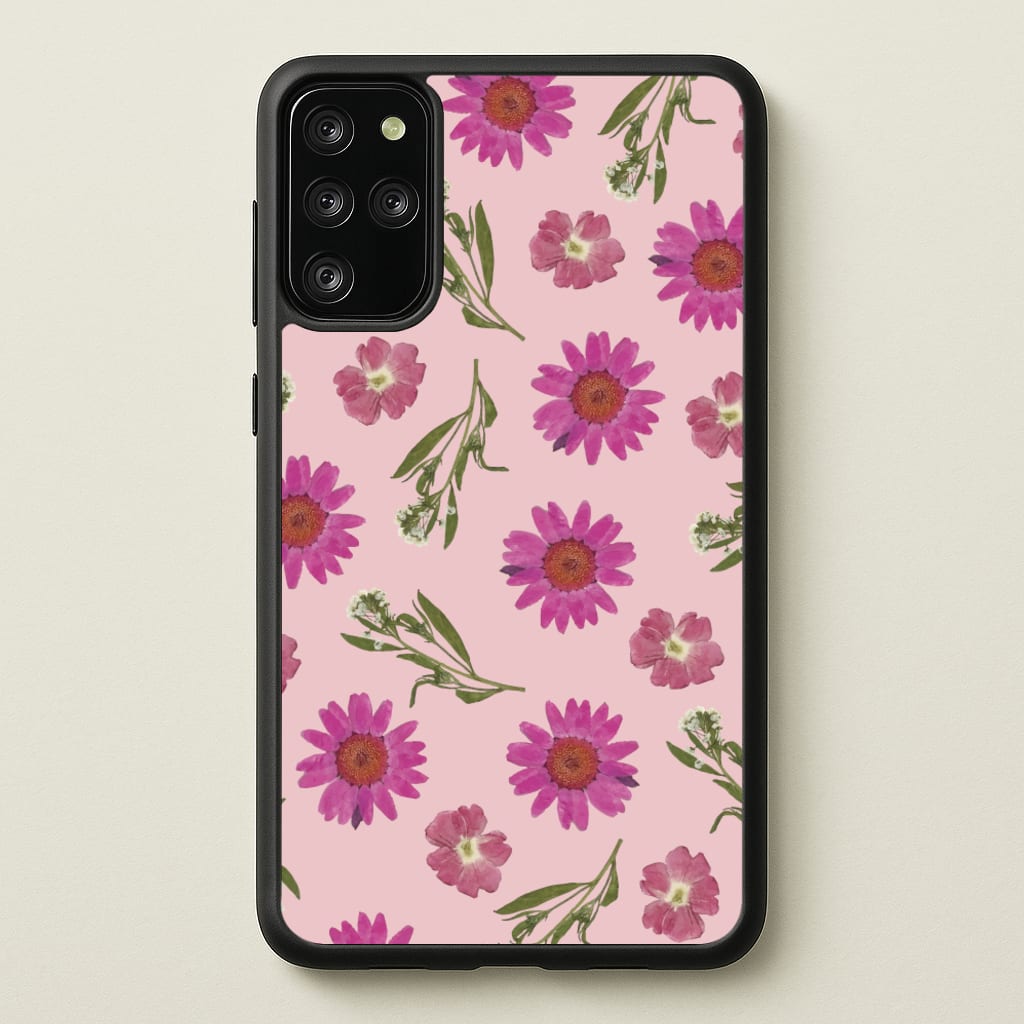 Pressed Pink Flowers Pattern - Floral Phone Case for Galaxy S20 Plus