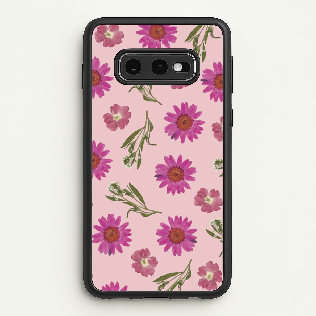 Pressed Pink Flowers Pattern - Floral Phone Case for Galaxy S10e