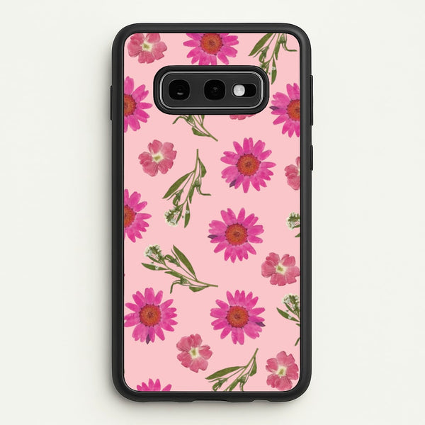 Pressed Pink Flowers Pattern - Floral Phone Case for Galaxy S10e
