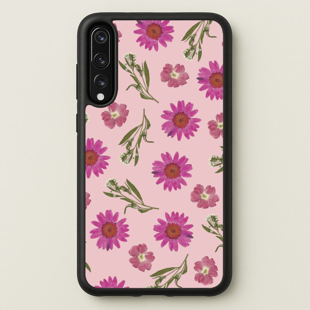 Pressed Pink Flowers Pattern - Floral Phone Case for Huawei P20 Pro