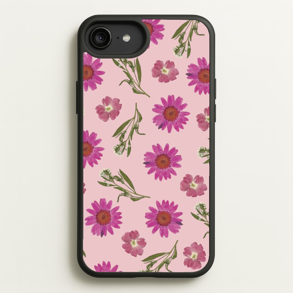 Pressed Pink Flowers Pattern - Floral Phone Case for iPhone 6 Plus / 7 Plus / 8 Plus