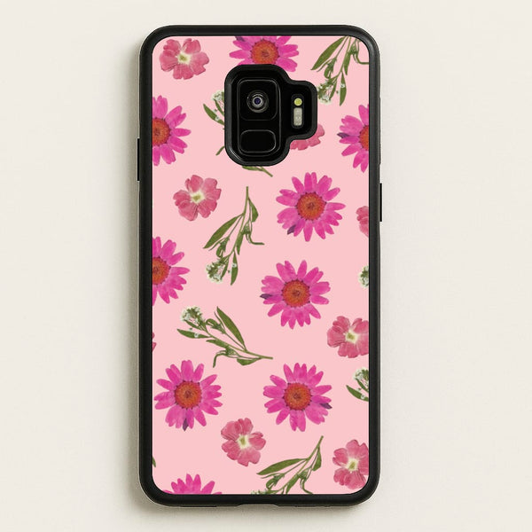 Pressed Pink Flowers Pattern - Floral Phone Case for Galaxy S9