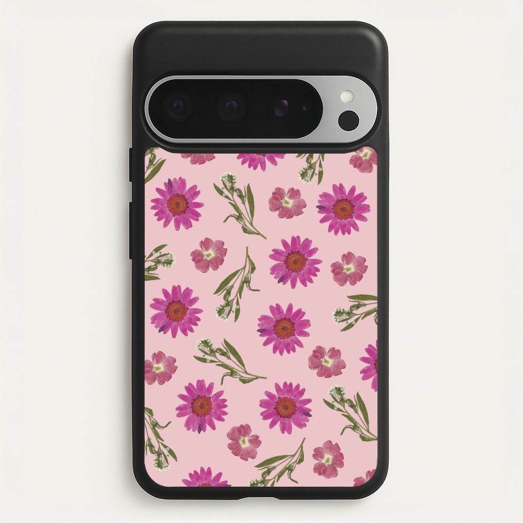 Pressed Pink Flowers Pattern - Floral Phone Case for Google Pixel 9 Pro XL