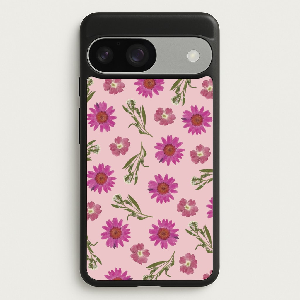 Pressed Pink Flowers Pattern - Floral Phone Case for Google Pixel 9 / 9 Pro