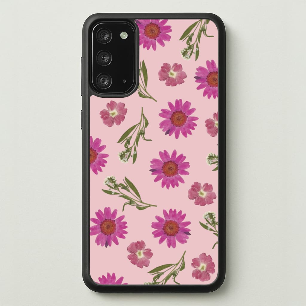 Pressed Pink Flowers Pattern - Floral Phone Case for Galaxy Note 20