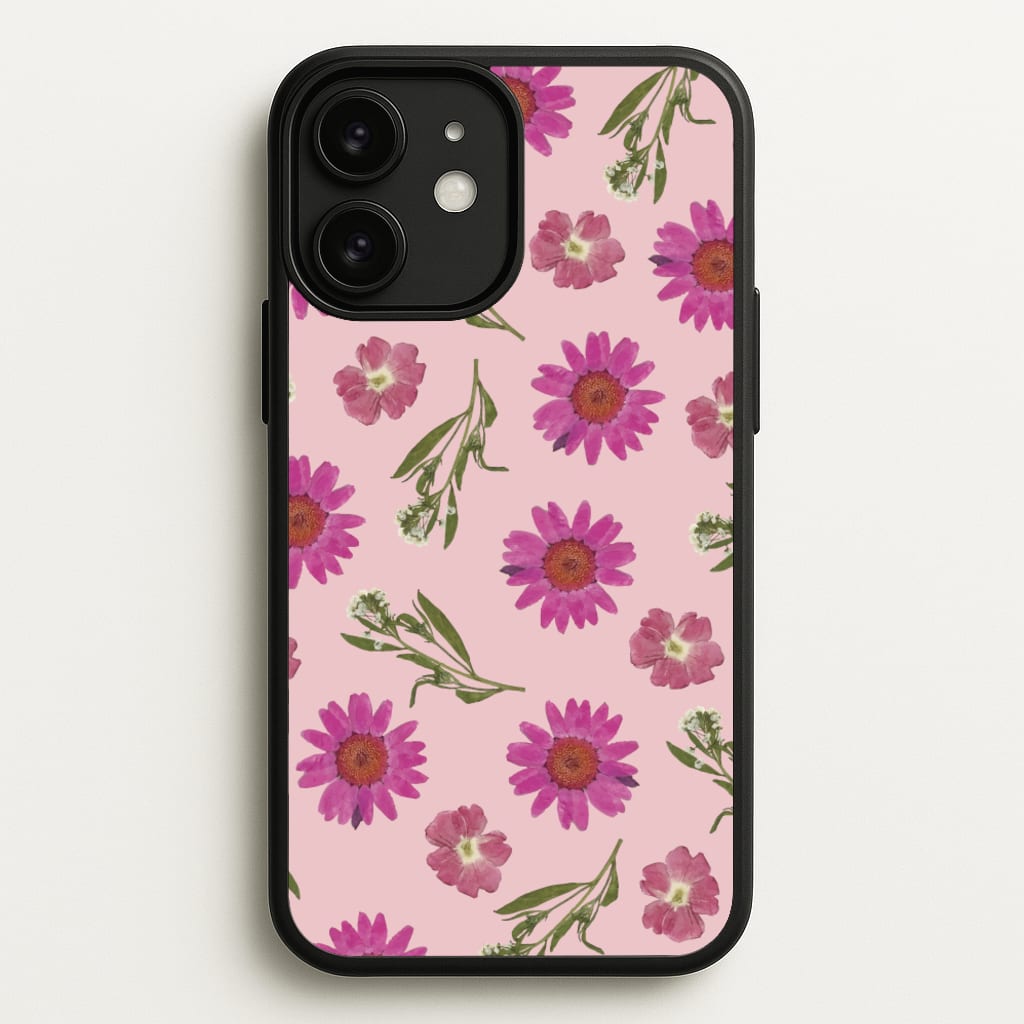 Pressed Pink Flowers Pattern - Floral Phone Case for iPhone 11