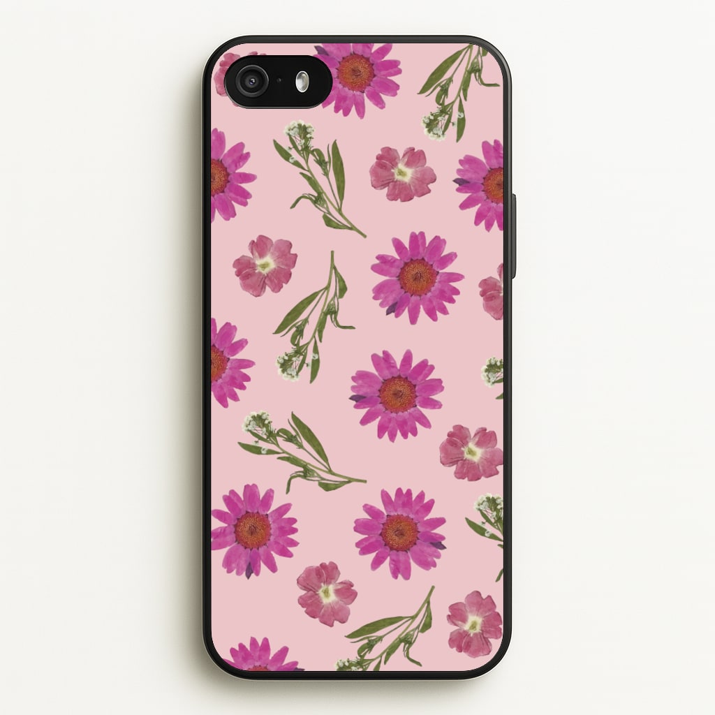 Pressed Pink Flowers Pattern - Floral Phone Case for iPhone 5 / 5s / SE 2016