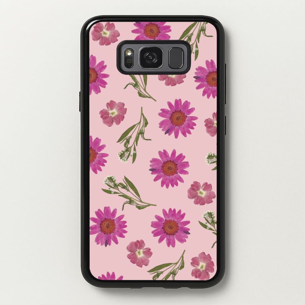 Pressed Pink Flowers Pattern - Floral Phone Case for Galaxy S8