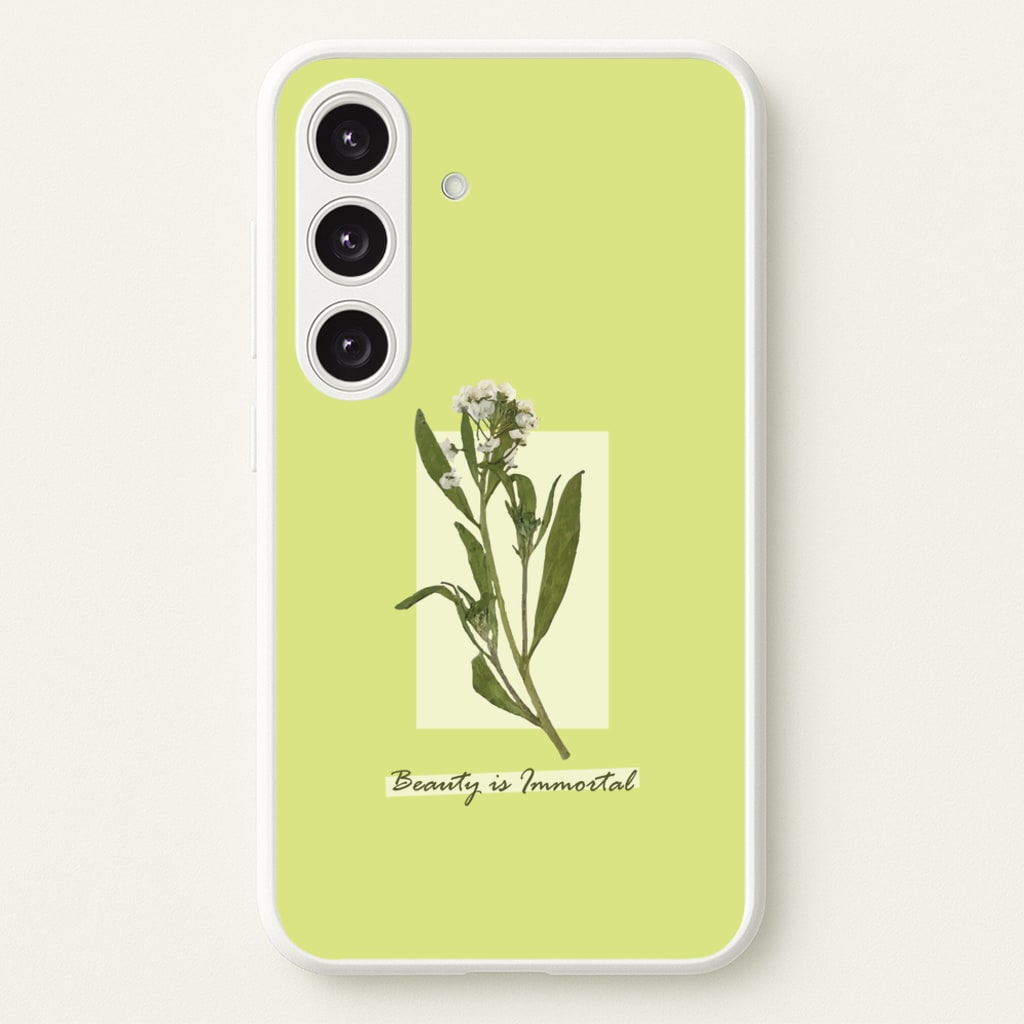 Beauty Is Immortal Press Flower - Floral Phone Case for Galaxy S25 Plus